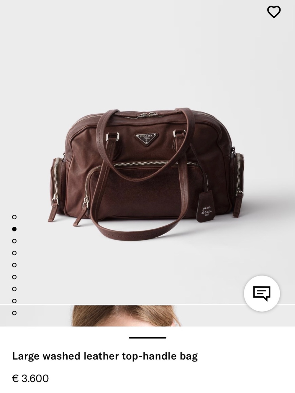 Prada Vintage Washed Leather Top-handle Bag - Picture 8 of 8
